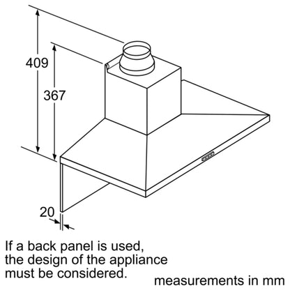 Bosch DWQ66DM50B Series 4 60cm Slimline Chimney Cooker Hood - Stainless Steel