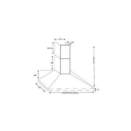 CDA ECH63SS 60cm Chimney Hood - Stainless Steel