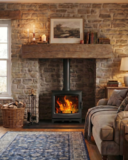 Elcofire Terra Woodburning Stove - Matt Black