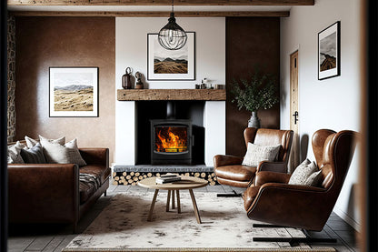 Elcofire Terra Woodburning Stove - Matt Black