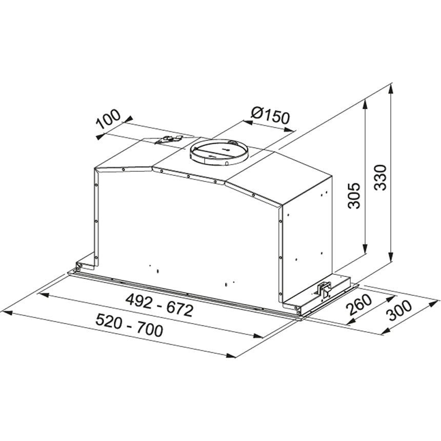 Franke FBI747XSNP 70cm Box Plus Panel Canopy Hood - Stainless Steel