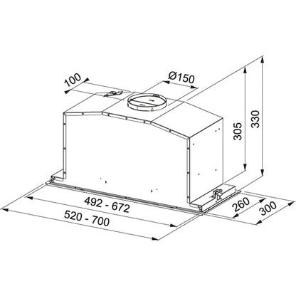 Franke FBI747XSNP 70cm Box Plus Panel Canopy Hood - Stainless Steel