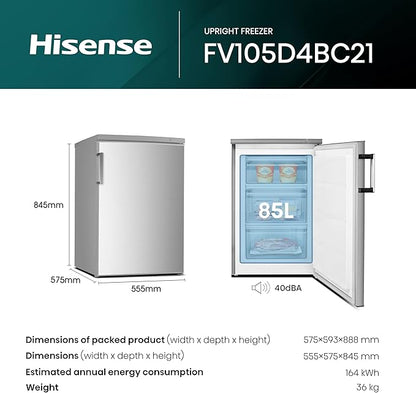 Hisense FV105D4BC21 Under Counter Freezer - Silver