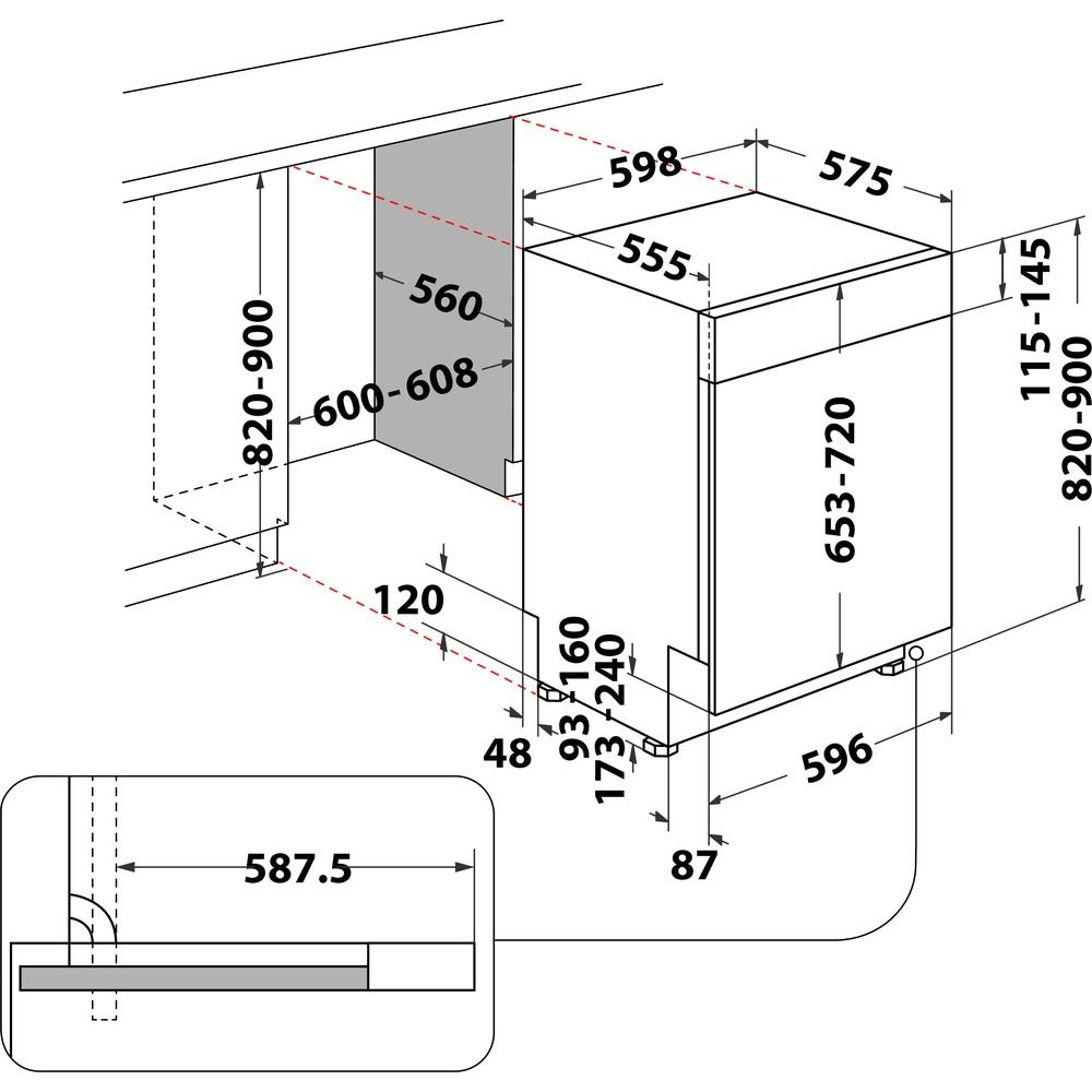 Hotpoint H3B L626 X UK Semi Integrated Dishwasher