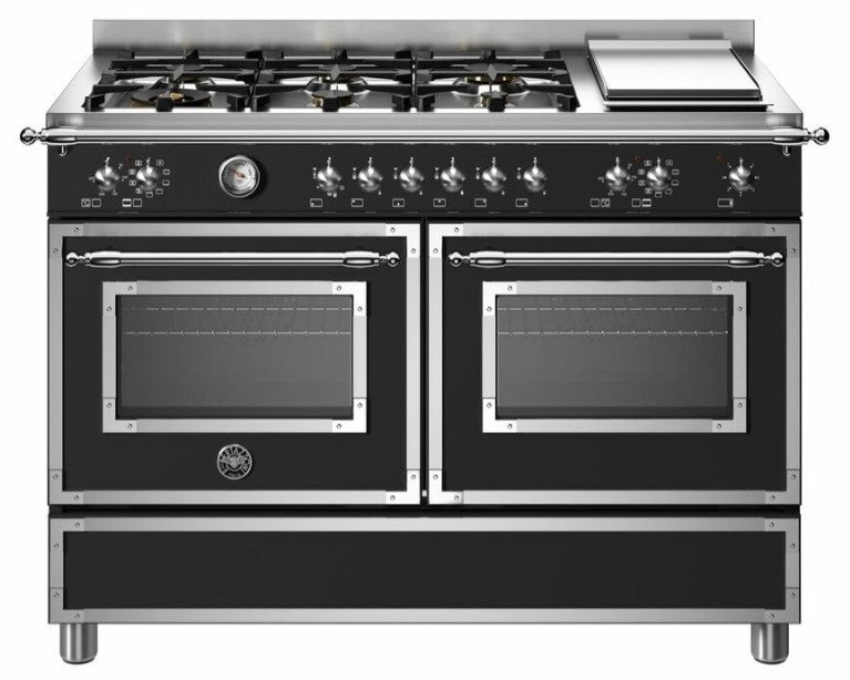 Bertazzoni HER126G2ENET2 120cm Heritage Dual Fuel Range Cooker - Black