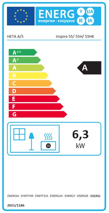 Heta Inspire 55 Woodburning Stove - Matt Black