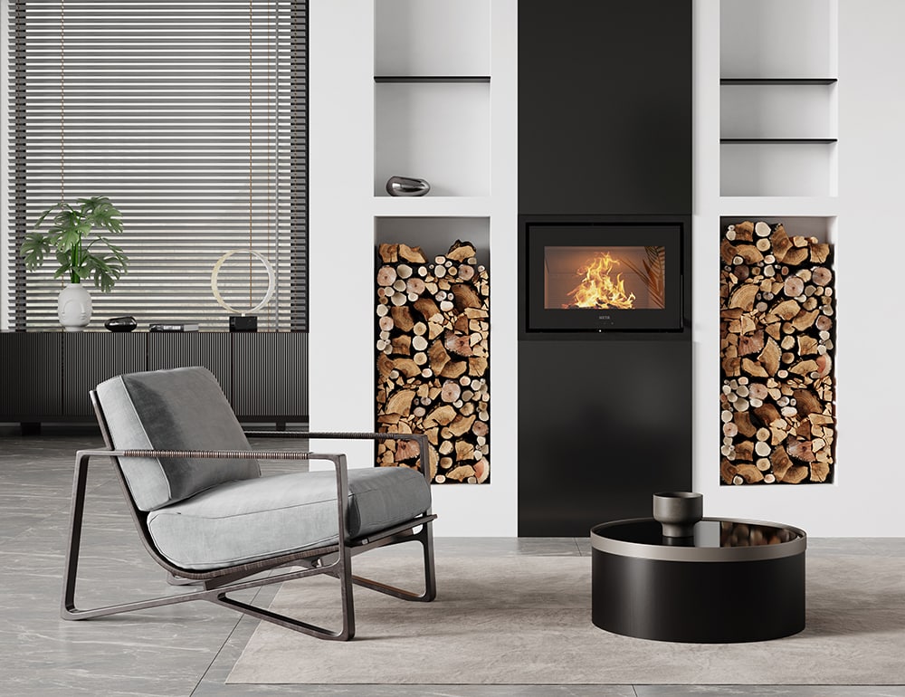 *DISPLAY MODEL* Heta Vista Insert Woodburning Stove - Matt Black