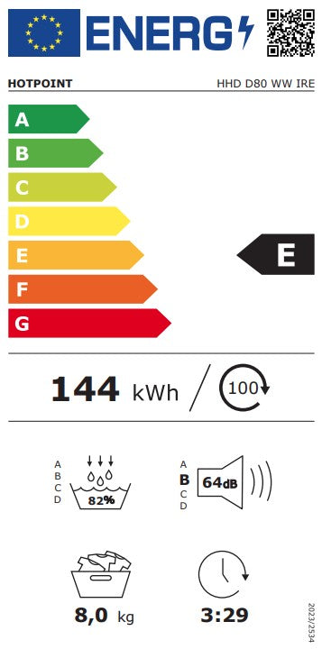 Hotpoint HHD D80 WW IRE 8kg Heat Pump Tumble Dryer - White