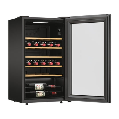Hoover HOWC034K 34 Bottle Capacity Single Zone Freestanding Wine Cooler - Black
