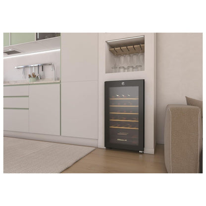 Hoover HOWC034K 34 Bottle Capacity Single Zone Freestanding Wine Cooler - Black