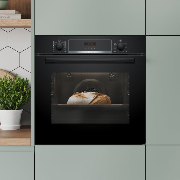 Bosch HQA574BB3B Series 4 Electric Self Cleaning Single Oven - Black