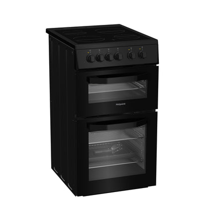 Hotpoint HTE5VCB 50 cm Electric Ceramic Cooker - Black