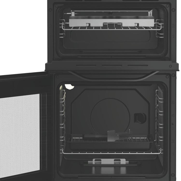 Hotpoint HTG5GCB Freestanding 50cm Gas Twin Cavity Cooker - Black