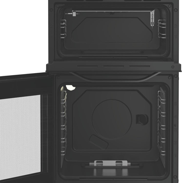 Hotpoint HTG5GCB Freestanding 50cm Gas Twin Cavity Cooker - Black
