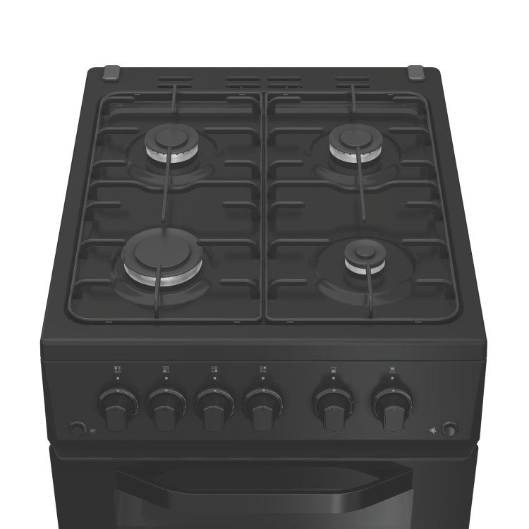 Hotpoint HTG5GCB Freestanding 50cm Gas Twin Cavity Cooker - Black