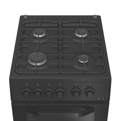 Hotpoint HTG5GCB Freestanding 50cm Gas Twin Cavity Cooker - Black