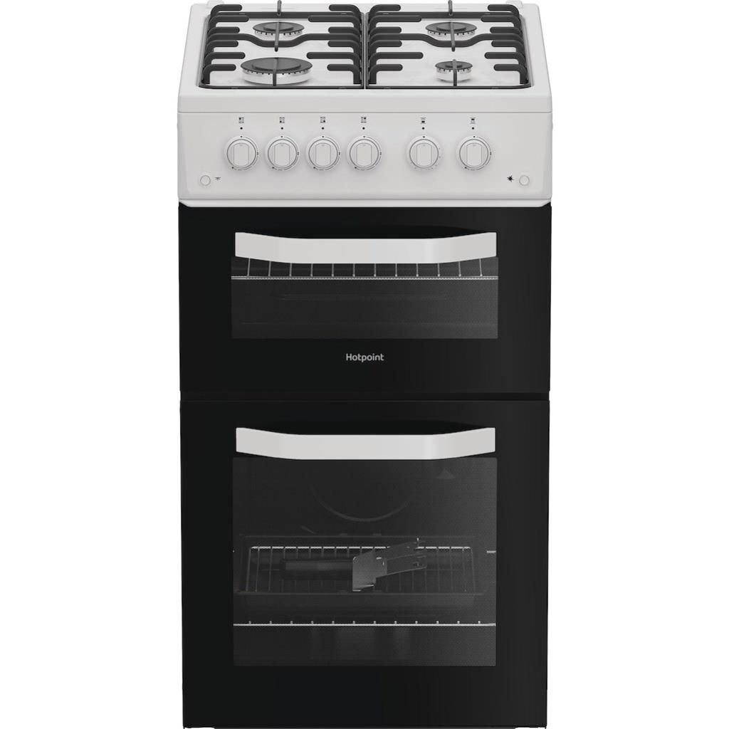 Hotpoint HTG5GCW Freestanding 50cm Gas Twin Cavity Cooker - White