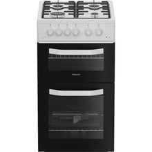 Hotpoint HTG5GCW Freestanding 50cm Gas Twin Cavity Cooker - White