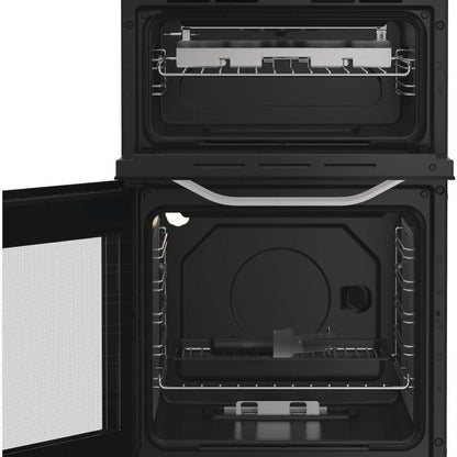 Hotpoint HTG5GCW Freestanding 50cm Gas Twin Cavity Cooker - White