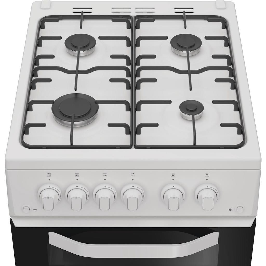 Hotpoint HTG5GCW Freestanding 50cm Gas Twin Cavity Cooker - White
