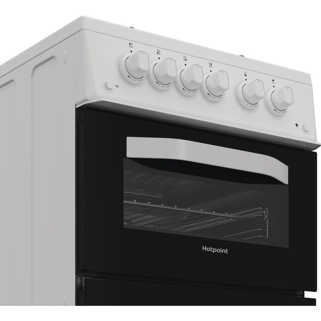 Hotpoint HTG5GCW Freestanding 50cm Gas Twin Cavity Cooker - White