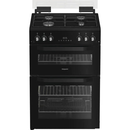 Hotpoint HTG6GDCB1 60cm Freestanding Gas Cooker with Glass Lid
