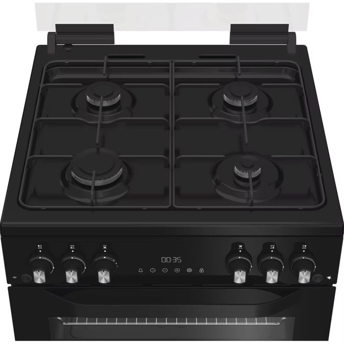 Hotpoint HTG6GDCB1 60cm Freestanding Gas Cooker with Glass Lid