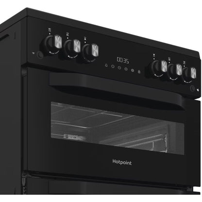 Hotpoint HTG6GDCB1 60cm Freestanding Gas Cooker with Glass Lid