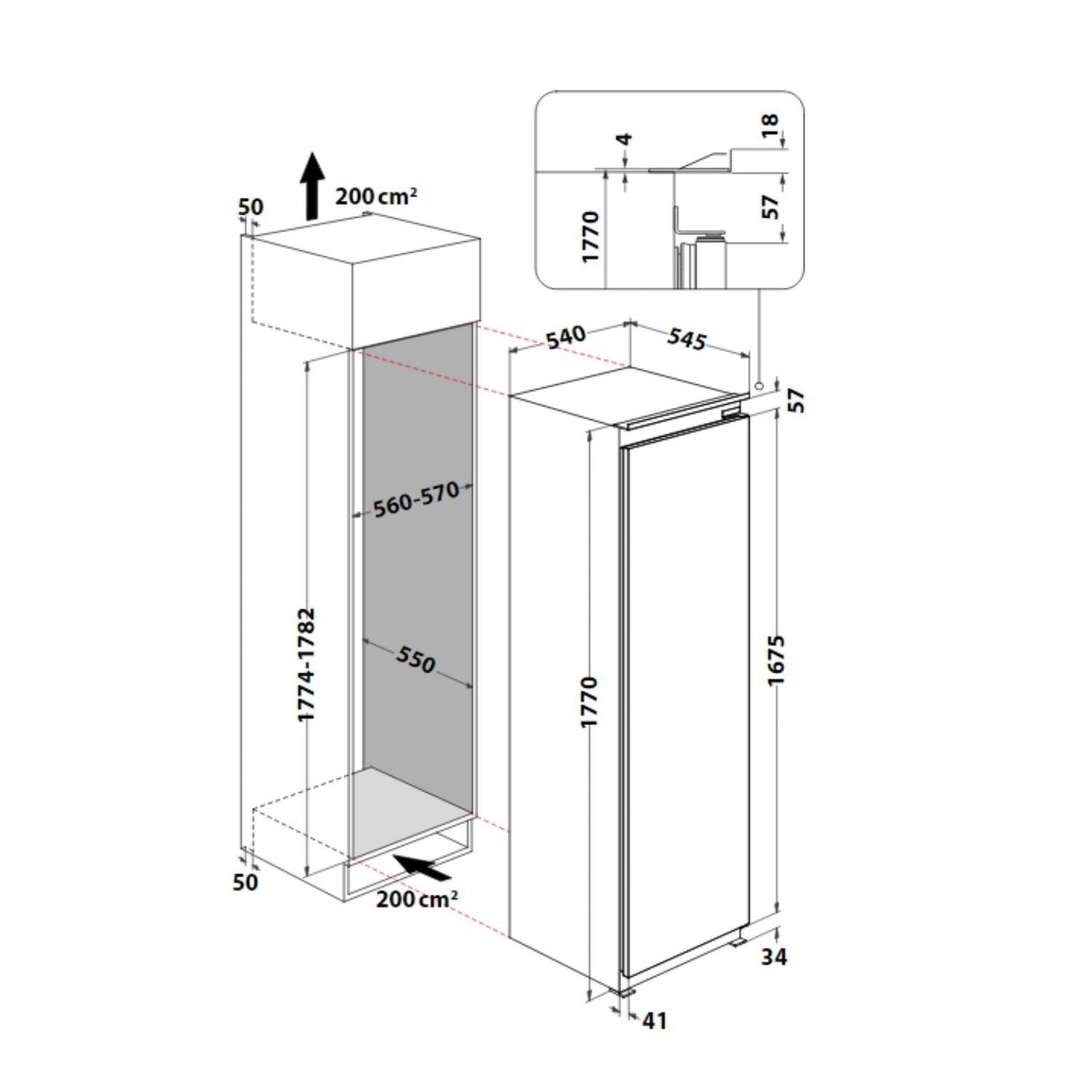 Hotpoint HTSD18A011A1 Integrated Fridge - Wide