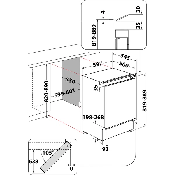 Indesit INBUF011 Integrated Under Fridge With Freezer Box
