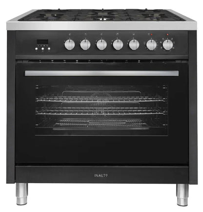 Inalto IR90DFB 90cm Dual Fuel Range Cooker - Black