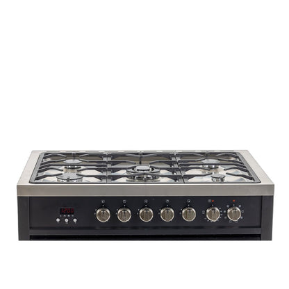 Inalto IR90DFB 90cm Dual Fuel Range Cooker - Black