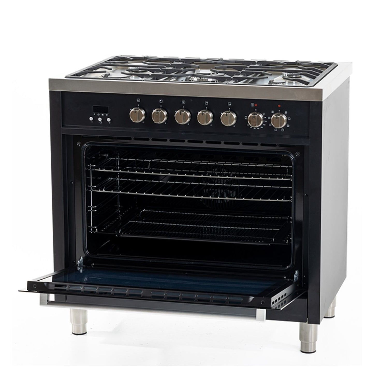 Inalto IR90DFB 90cm Dual Fuel Range Cooker - Black