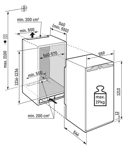 Liebherr Pure IRe4100 Fully Integrated Larder Fridge – Fixed Hinge