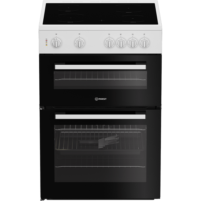 Indesit IT60V9KMWUK Freestanding 60cm Double Electric Cooker - White
