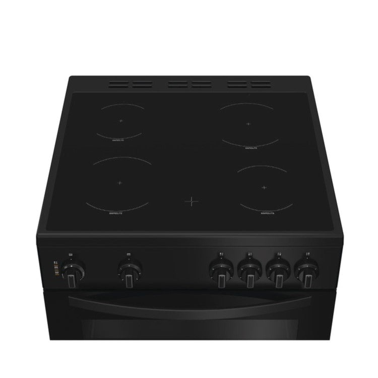 Indesit ITE6VMB 60cm Twin Cavity Electric Cooker - Black