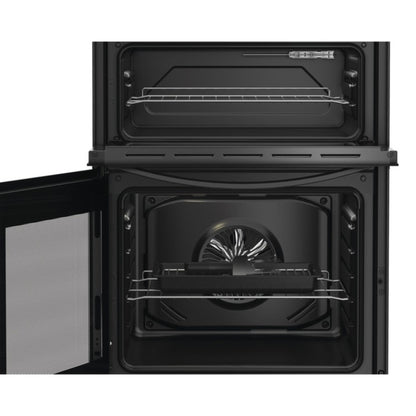 Indesit ITE6VMB 60cm Twin Cavity Electric Cooker - Black