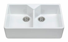 CDA KC12WH Ceramic Belfast Double Bowl Sink