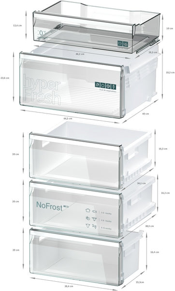Siemens KG36NVICG iQ300 Freestanding 70/30 Fridge Freezer - Stainless Steel