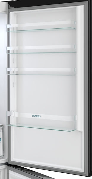 Siemens KG49NXXCF iQ300 Freestanding Fridge Freezer - Brushed Black Steel