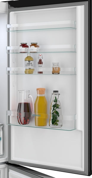 Siemens KG49NXXCF iQ300 Freestanding Fridge Freezer - Brushed Black Steel