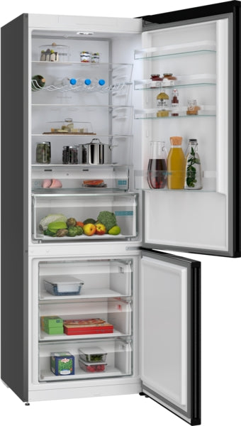 Siemens KG49NXXCF iQ300 Freestanding Fridge Freezer - Brushed Black Steel