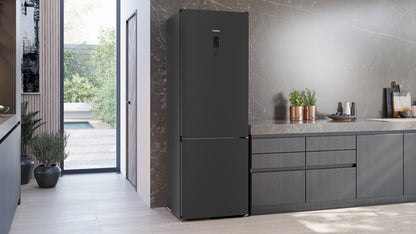 Siemens KG49NXXCF iQ300 Freestanding Fridge Freezer - Brushed Black Steel