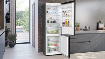 Siemens KG49NXXCF iQ300 Freestanding Fridge Freezer - Brushed Black Steel