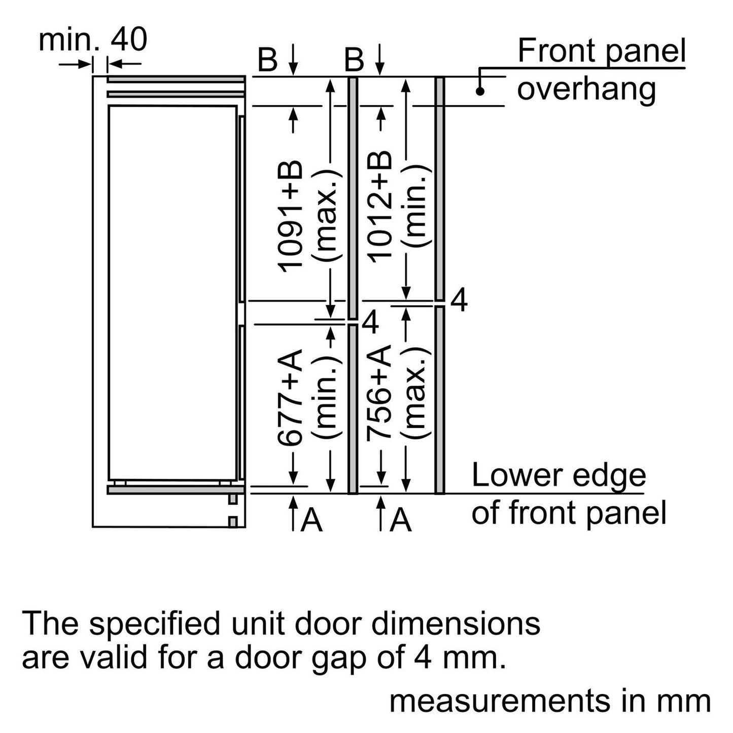 Bosch KIN86NSE0G, Built-in fridge freezer with freezer at bottom