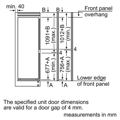 Bosch KIN86NSE0G, Built-in fridge freezer with freezer at bottom