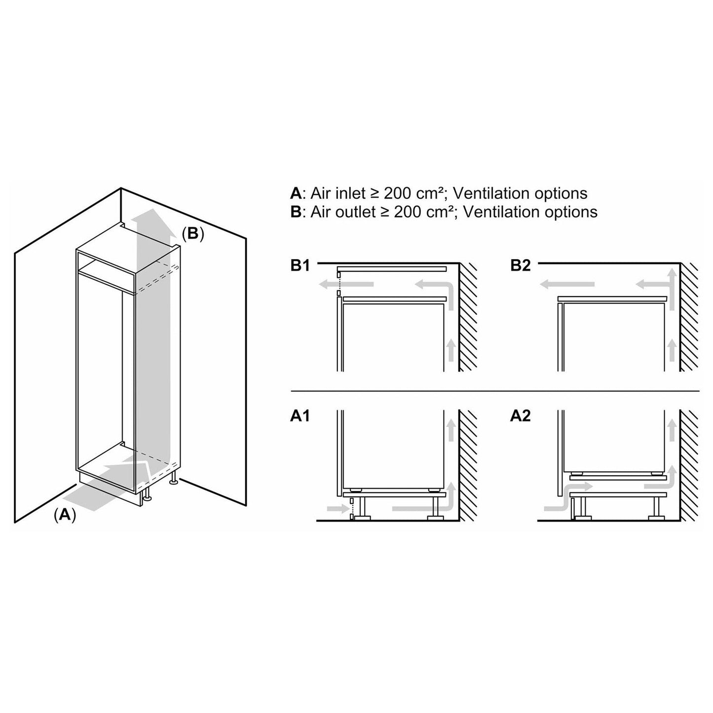 Bosch KIN86NSE0G, Built-in fridge freezer with freezer at bottom