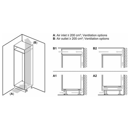 Bosch KIN86NSE0G, Built-in fridge freezer with freezer at bottom