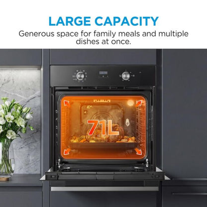 Midea Xpress Fry MBO65M90D2C-BK Multifunction Built in Single Oven - Black