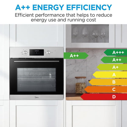 Midea Xpress Fry MBO65M90D2C-SS Multifunction Built in Single Oven - Stainless Steel